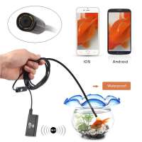 HD 720P Waterproof Smart WIFI Endoscope 8mm Inspection Snake Camera Borescope Video Inspection Camera for IOS/Android/Windows Pc